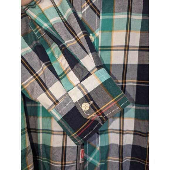 Swiss Cross Men's Green Black Plaid Limited Button Up Long Sleeve Shirt Size XXL - Picture 7 of 8